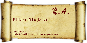 Mitiu Alojzia névjegykártya